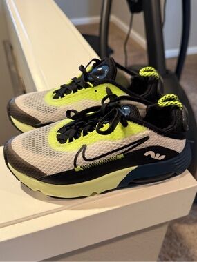 Nike Kids Neon Yellow, Black & White Athletic Sneakers